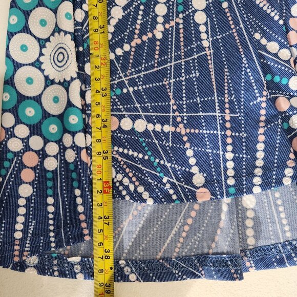 Shoreline Blue Sleeveless Dress 1X-2X Abstract Dot Pattern Knee Length Lightweig - Picture 8 of 15